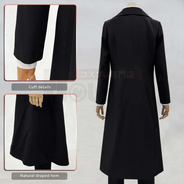 HOLOUN Chainsaw Anime Makima Cosplay Costume Wig White Shirt Black Coat Pant Tie Halloween Christmas Convention Daily Wear