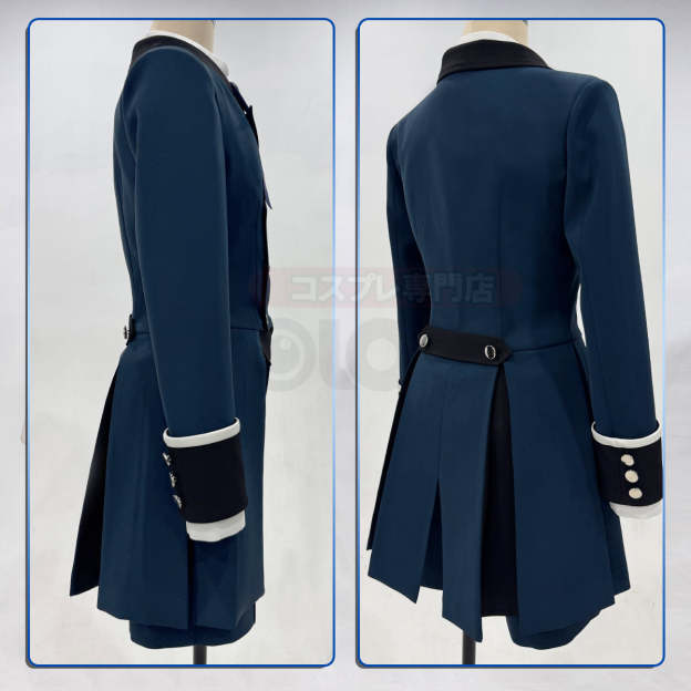 HOLOUN Butler Anime Ciel Phantomhive Cosplay Costume Dark Blue Double-Breasted Coat Short Animation Convention Daily Wear