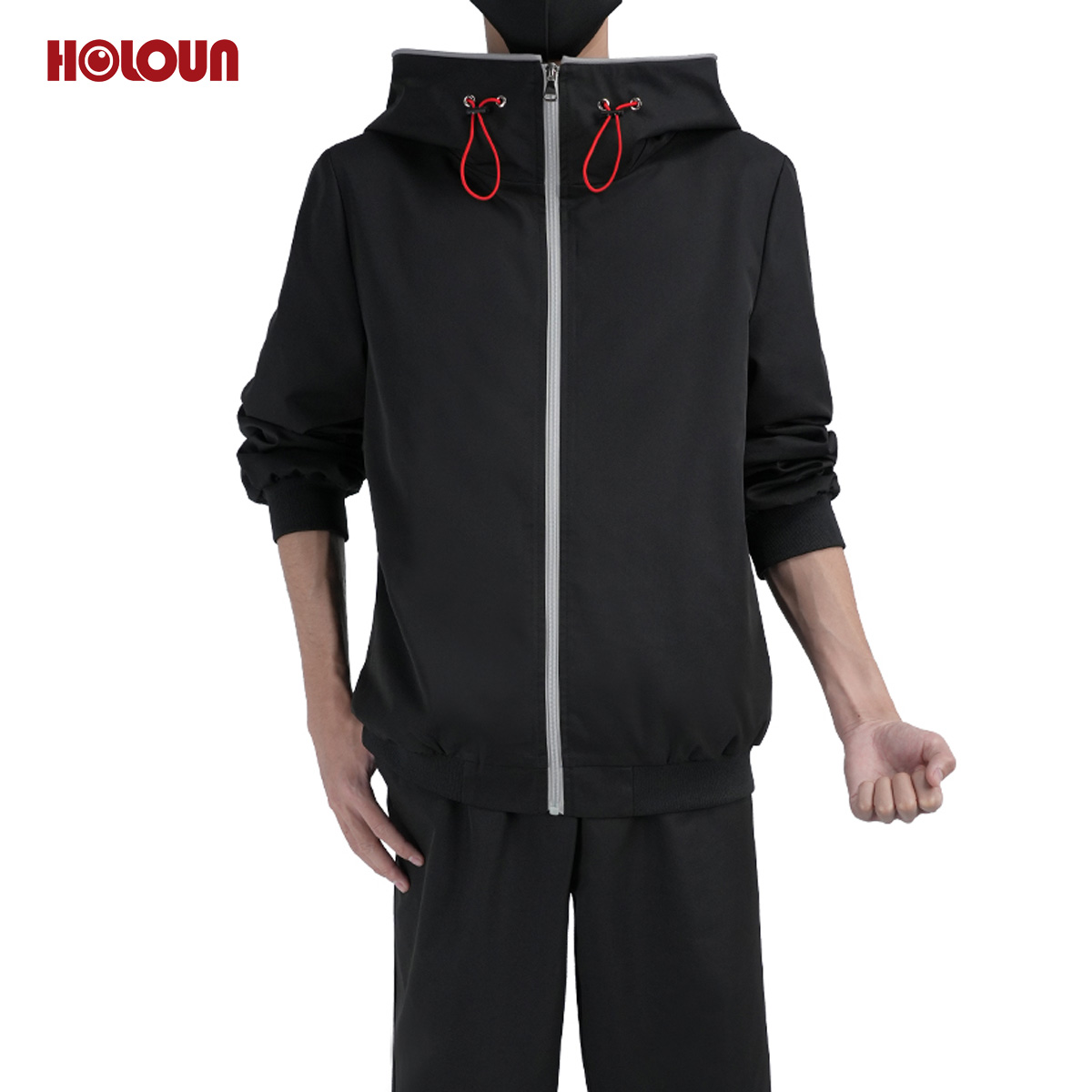 HOLOUN Jujutsu JJK Anime Itadori Yuji Cosplay Costume Wig Latest Hoodie Pants Halloween Christmas Convention Rose Net Synthetic