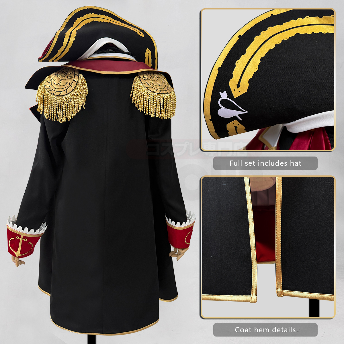Pre-sale HOLOUN Captain Houshou Marine Cosplay Costume Vtuber Anime Embroidery Coat Top Skirt Convention Halloween Christmas Party Outfit
