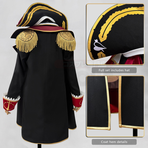 Pre-sale HOLOUN Captain Houshou Marine Cosplay Costume Vtuber Anime Embroidery Coat Top Skirt Convention Halloween Christmas Party Outfit