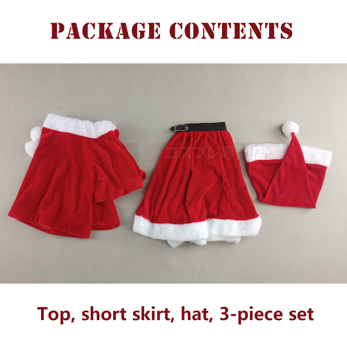 HOLOUN Christmas Costume Women Girl Red Velvet Skirt 32-42CM Hat Top Santa Claus Xmas Winter Party In Stock