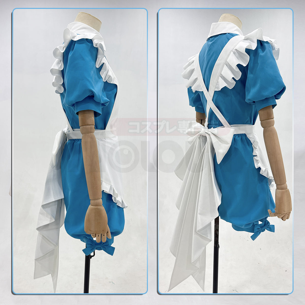 HOLOUN Butler Anime Ciel Phantomhive Cosplay Costume Blue Top Shorts White Apron Bow-knot Halloween Christmas Convention