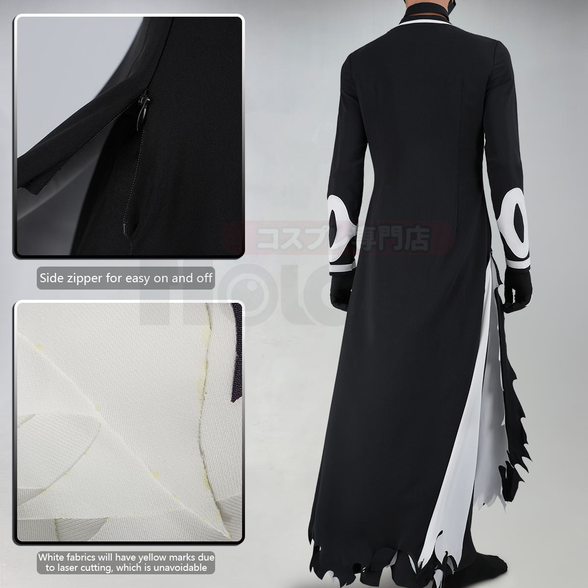 Pre-sale HOLOUN Blea Anime Kurosaki Ichigo Cosplay Costume Haori Vest Pants Black White Cos Convention Unisex Halloween Christmas