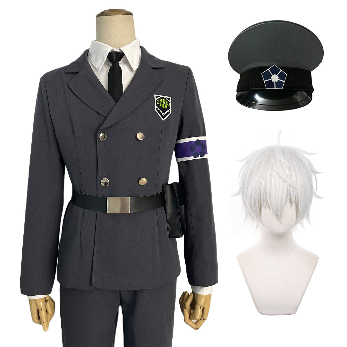 HOLOUN Anime Exhibition Guards Series Nagi Cosplay Costume Hat Belt Wig Rose Net Synthetic Fiber Halloween Christmas Gift