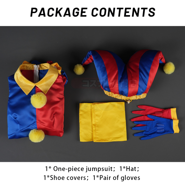 HOLOUN Circus Anime Pomni XDDCC Cosplay Costume Party Convention Halloween Christmas Upgraded Jumpsuit Clown Hat Gloves
