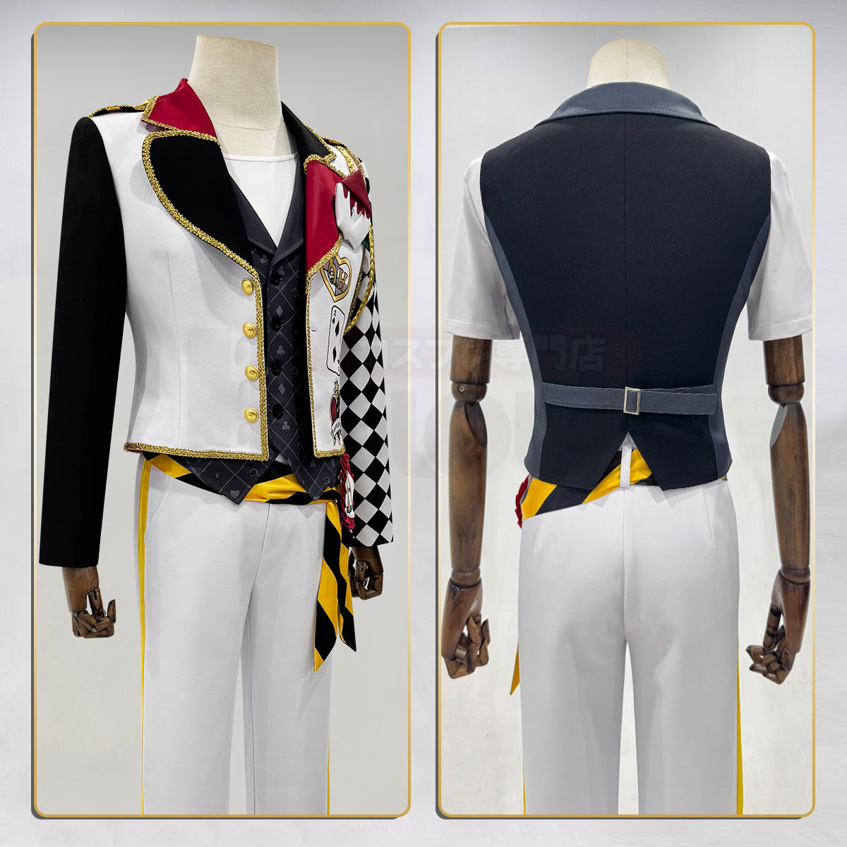 HOLOUN Twisted Game ‌Heartslabyul Cater Ace Trey Deuce Cosplay Costume Jacket Grey Red Vest Shirt Pants Convention Halloween Christmas