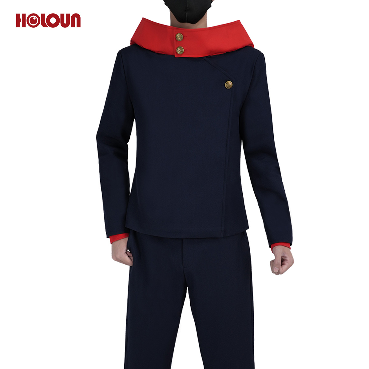 HOLOUN Jujutsu JJK Manga Anime Itadori Yuji Cosplay Costume Wig Jacket Pants Uniform Rose Net Synthetic Halloween Christmas