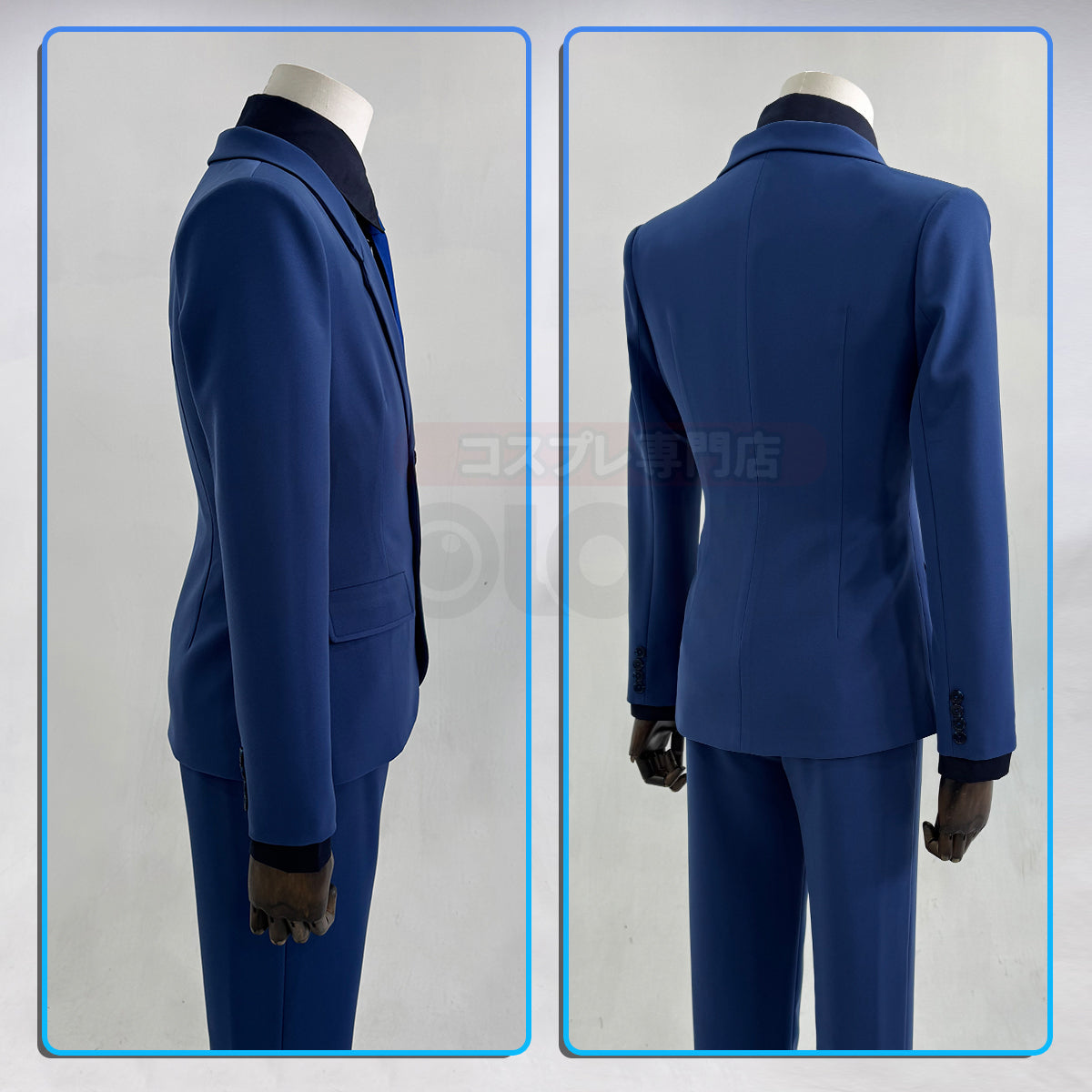 HOLOUN Anime Chigiri Rin Itoshi Isagi Bachira Hiori Reo Mikage Nagi Cosplay Costume Blue Suit Pants Tie Black Shirt