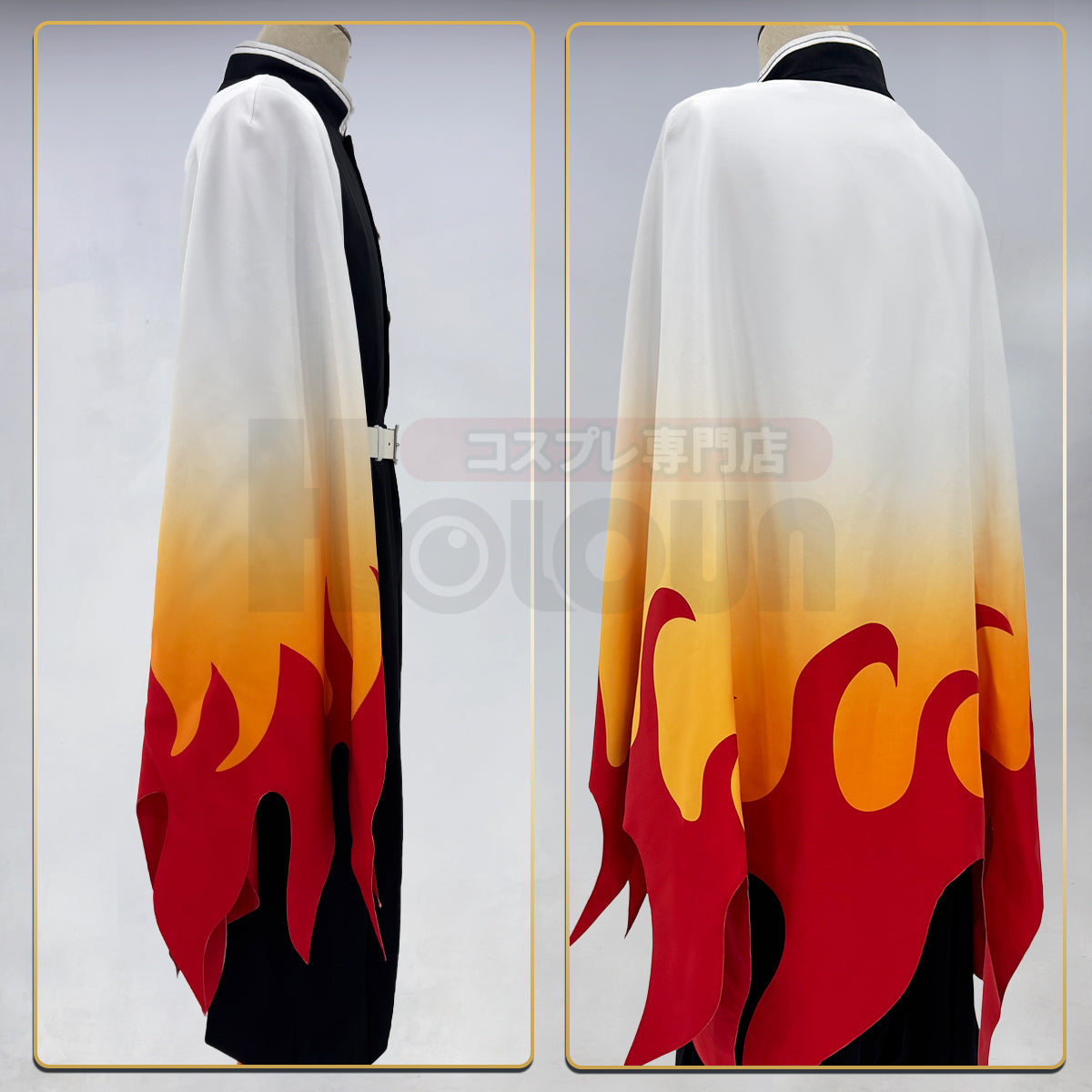 HOLOUN Anime Rengoku Kyoujurou Cosplay Costume Wig Haori Embroidery Top Elastic Pants Belt Convention Halloween Christmas