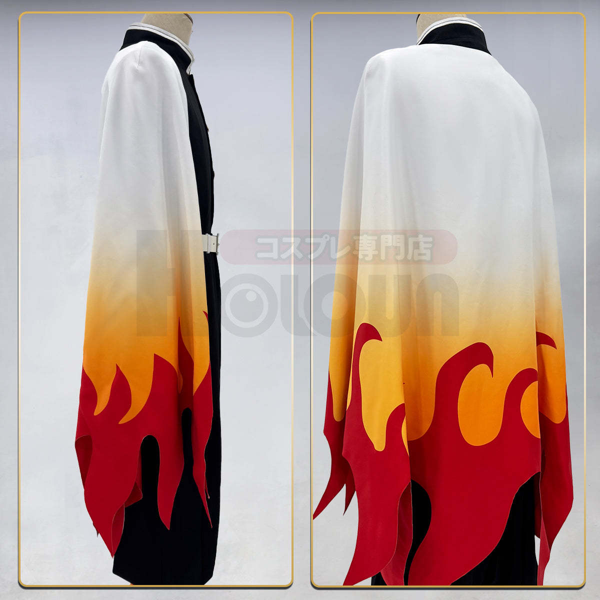 HOLOUN Anime Rengoku Kyoujurou Cosplay Costume Wig Haori Embroidery Top Elastic Pants Belt Convention Halloween Christmas