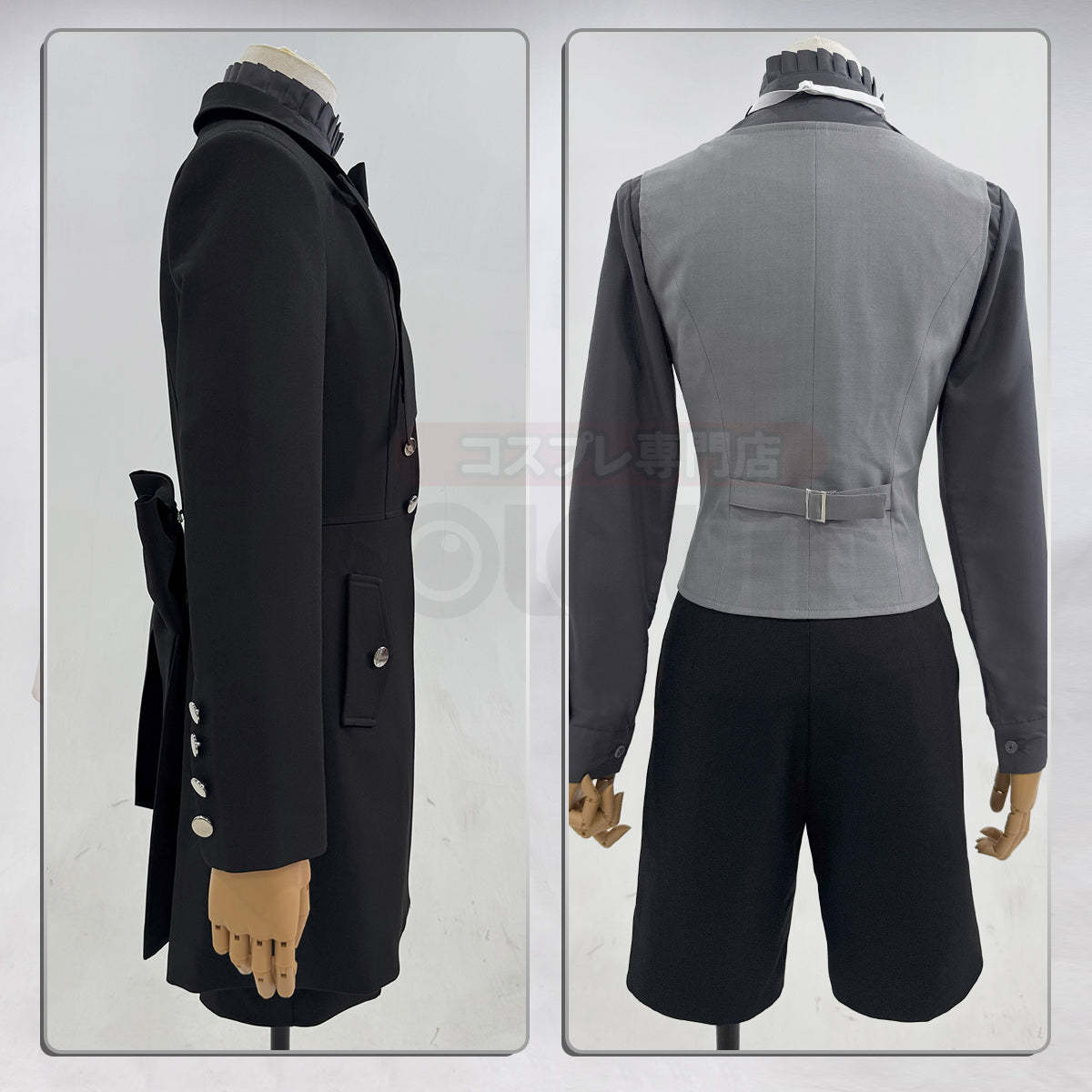 HOLOUN Butler Anime Ciel Phantomhive Cosplay Costume Black Coat Shorts Shirt Vest Animation Convention Halloween Christmas