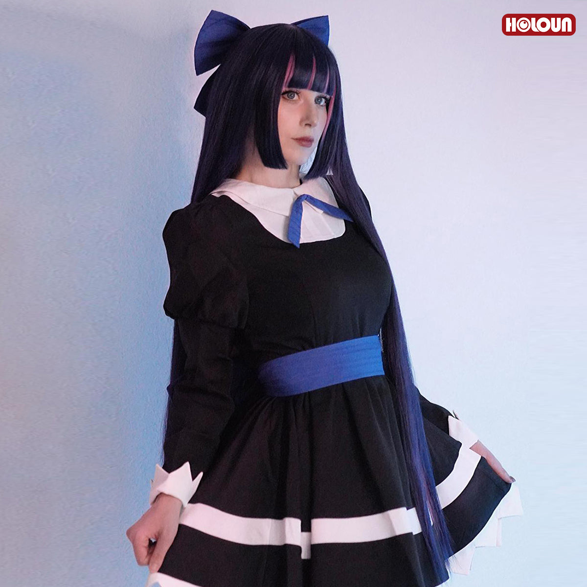 HOLOUN Stocking Panty Anime Stocking Anarchy Cosplay Costume Dress Stockings Bowknot Headdress Cos Convention