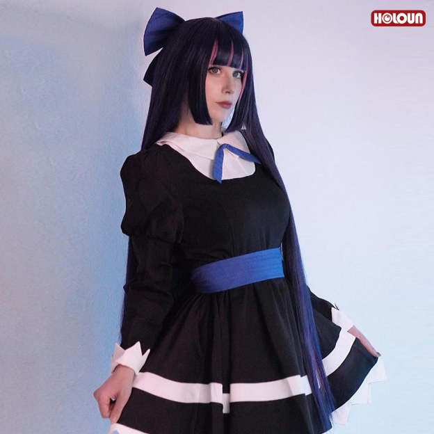HOLOUN Stocking Panty Anime Stocking Anarchy Cosplay Costume Dress Stockings Bowknot Headdress Cos Convention
