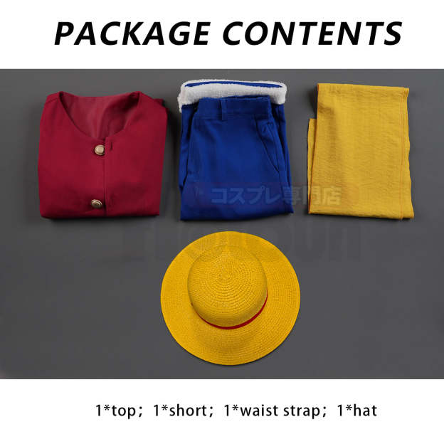 HOLOUN ONE Anime Monkey D. Luffy Cosplay Costume Straw Hat Adult Version Top Shorts Hat Waist Strap Cos Convention