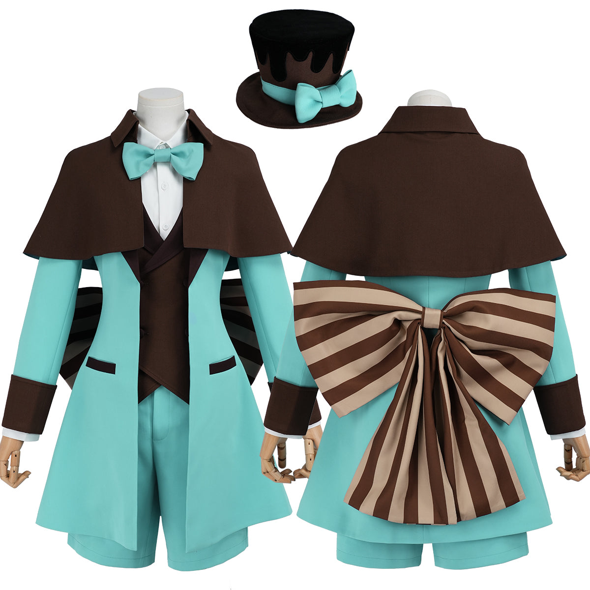 Pre-sale HOLOUN Anime Ciel Phantomhive Mint Chocolate Valentine Cosplay Costume Coat Shawl Short Hat Bow Convention Halloween Outfit