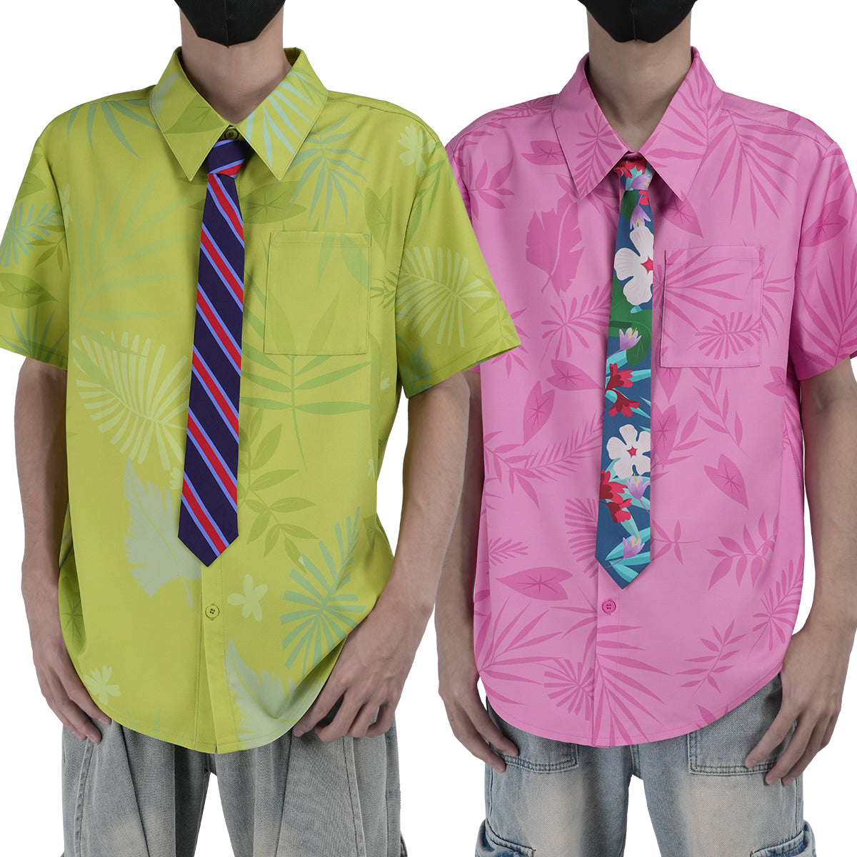 HOLOUN Zoo Movie Nick Wilde Cosplay Costume Pink Green Shirt Tie Halloween Christmas Animation Convention Unisex Adult Daily Wear