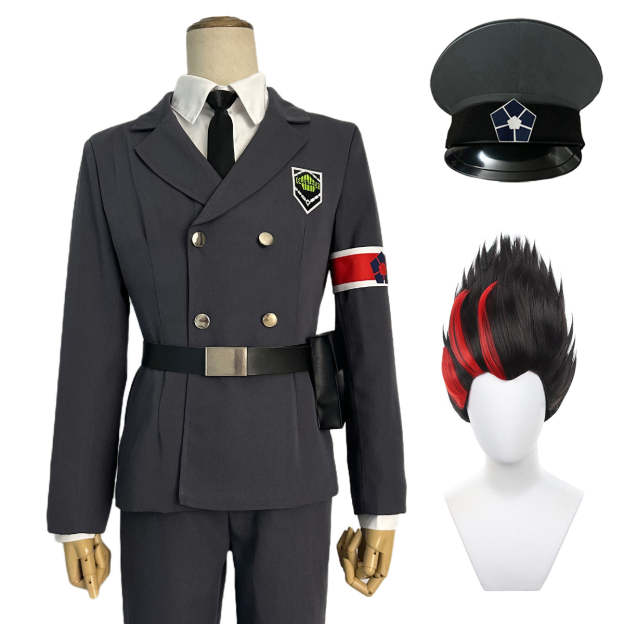 HOLOUN Anime Exhibition Guards Series Barou Cosplay Costume Uniform Hat Belt Wig Rose Net Synthetic Fiber Halloween Christmas Gift