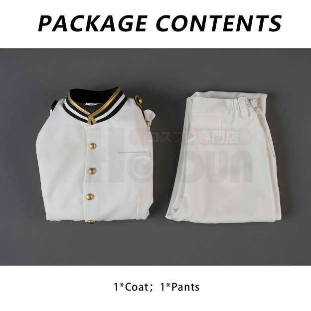 HOLOUN Axis Powers Anime Kiku Cosplay Costume White Uniform Jacket Pants Cos Convention Gift Daily Wear