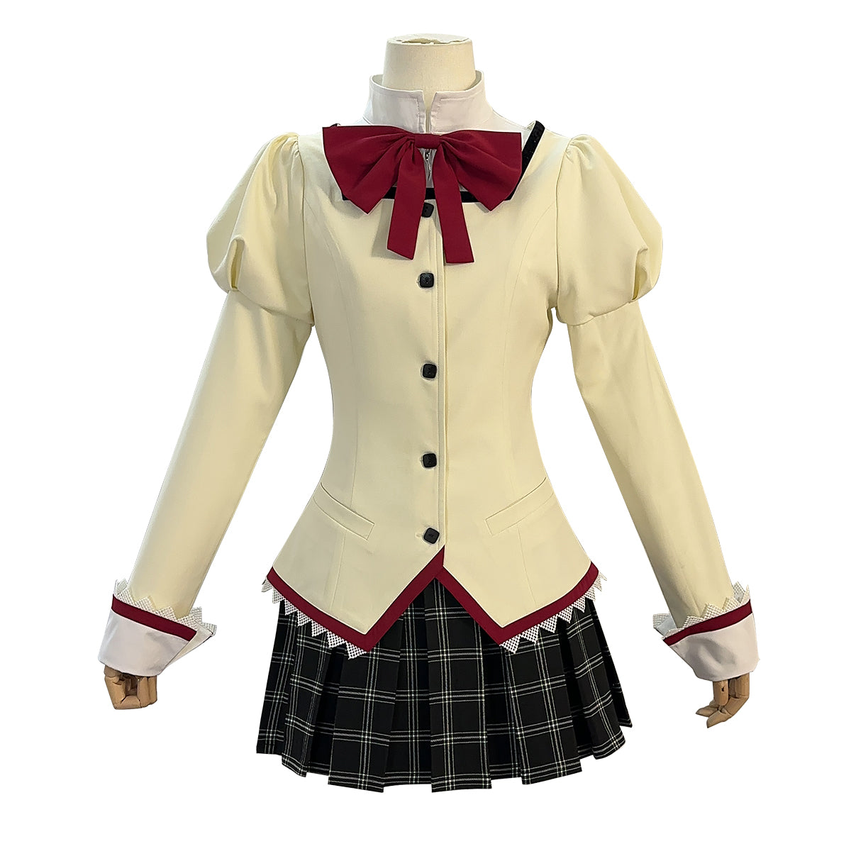 HOLOUN Puella Magi Madoka Magica Anime Kaname Madoka Cosplay Costume White Black Shirt Jk Skirt Akemi Homura Tomoe Mami Miki Sayaka Sakura Kyoko