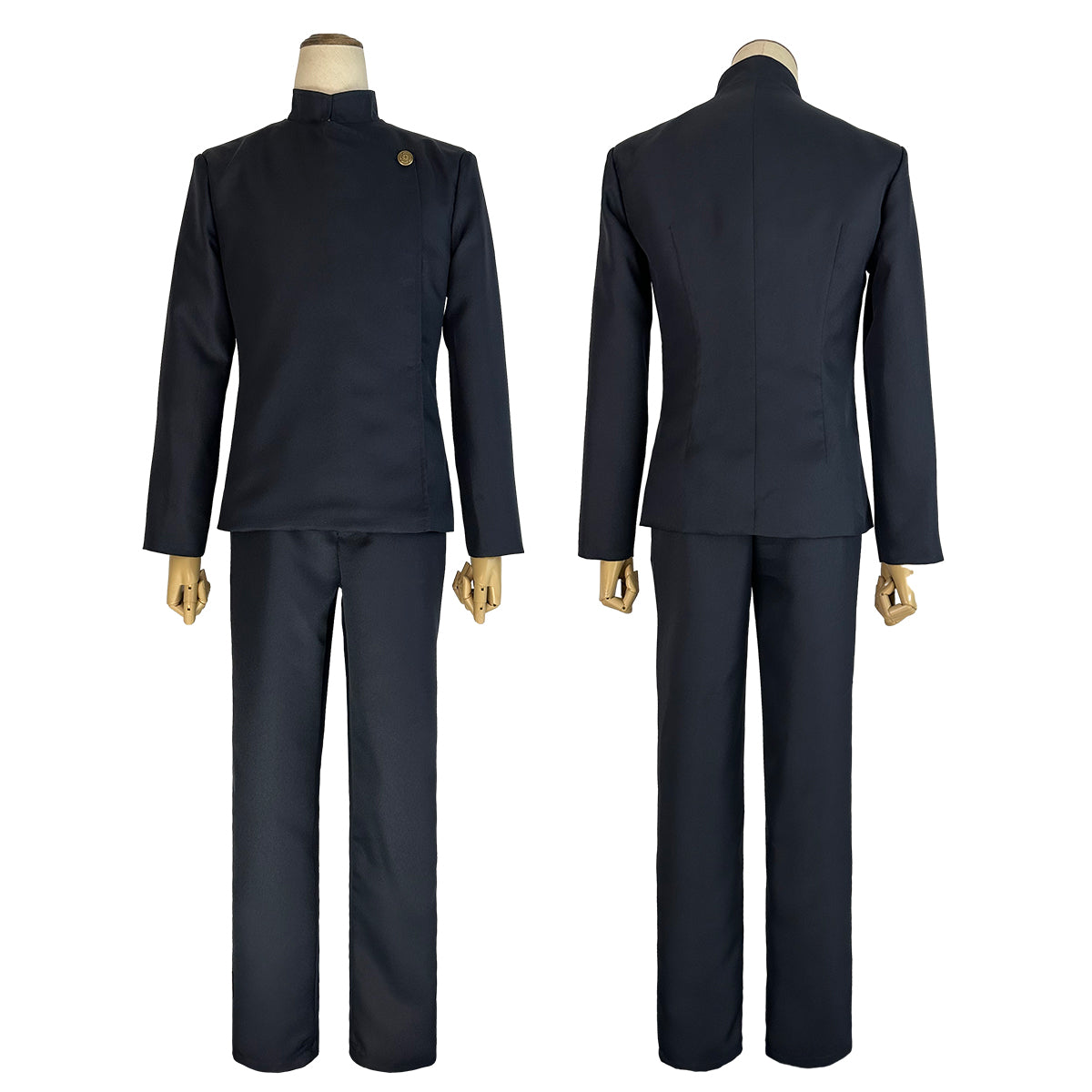 HOLOUN Jujutsu JJK Manga Anime Satoru Gojo Cosplay Costume Wig Dark Blue Jacket Pants Uniform Rose Net Halloween