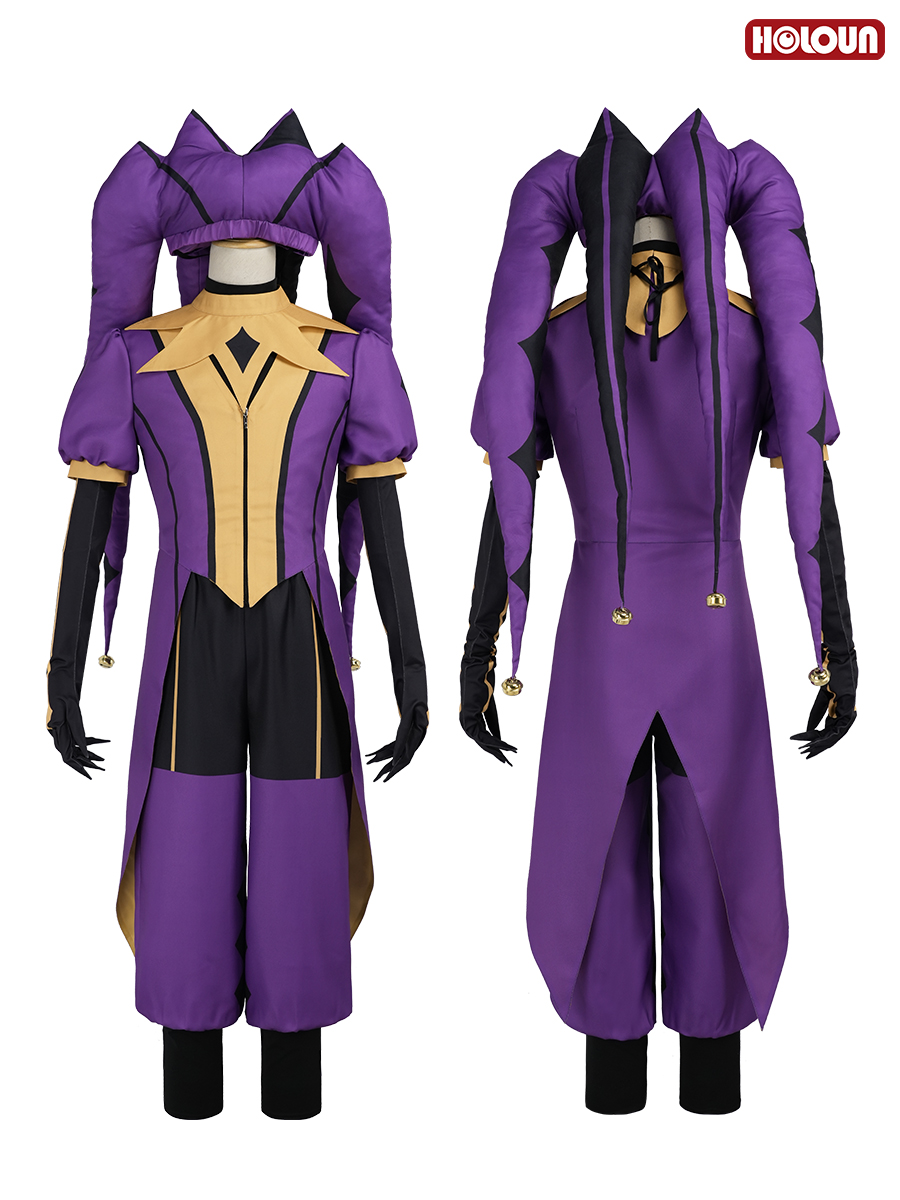 Pre-sale HOLOUN The Freak Anime Jester Cosplay Costume Coat Top Pants Hat Gloves Convention Halloween Christmas