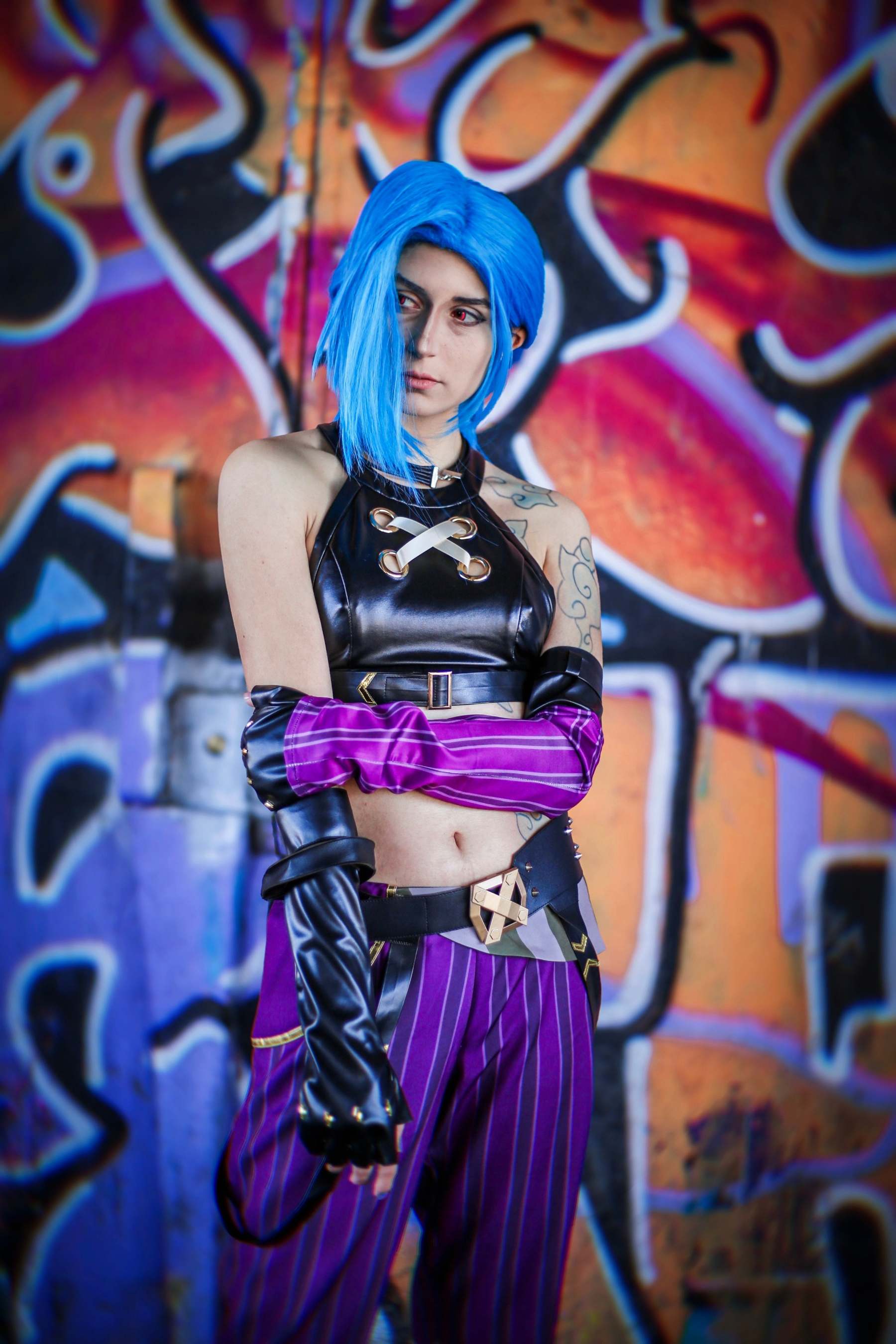 HOLOUN LOL Game Jinx Cosplay Costume Wig Loli Outfit Halloween Christmas Gift Cos Convention