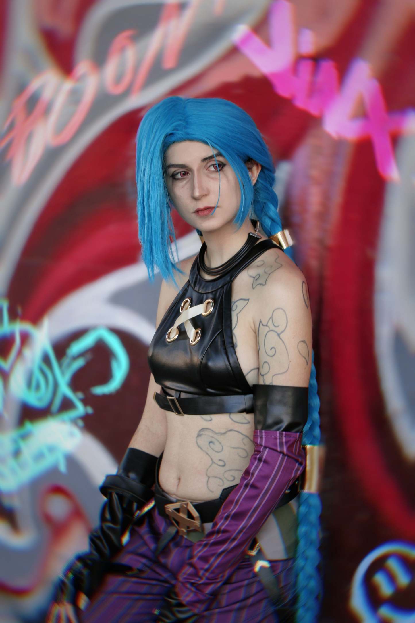 HOLOUN LOL Game Jinx Cosplay Costume Wig Loli Outfit Halloween Christmas Gift Cos Convention