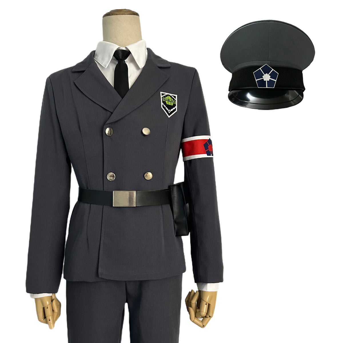 HOLOUN Anime Exhibition Guards Series Barou Cosplay Costume Uniform Hat Belt Wig Rose Net Synthetic Fiber Halloween Christmas Gift