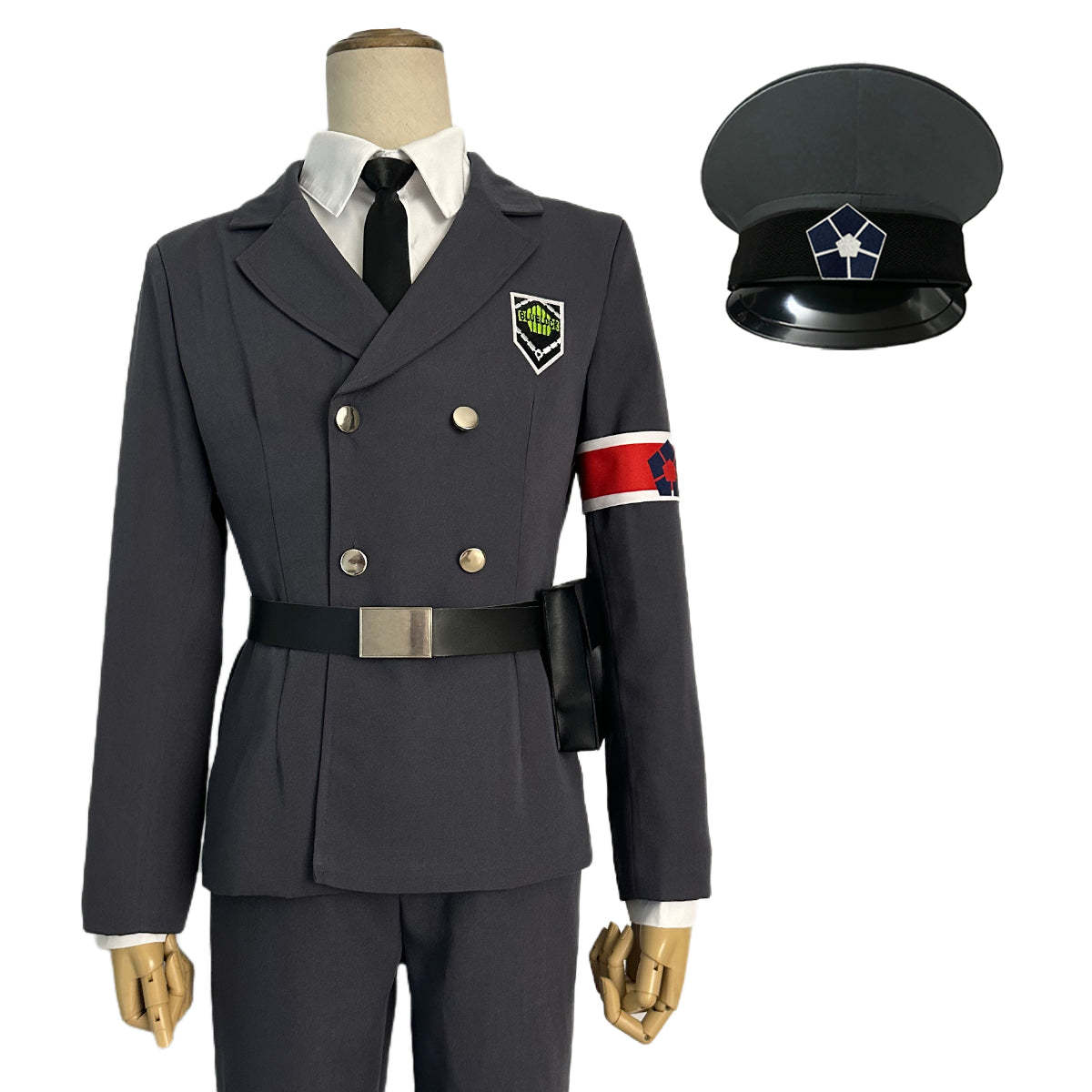 HOLOUN Anime Exhibition Guards Series Barou Cosplay Costume Uniform Hat Belt Wig Rose Net Synthetic Fiber Halloween Christmas Gift