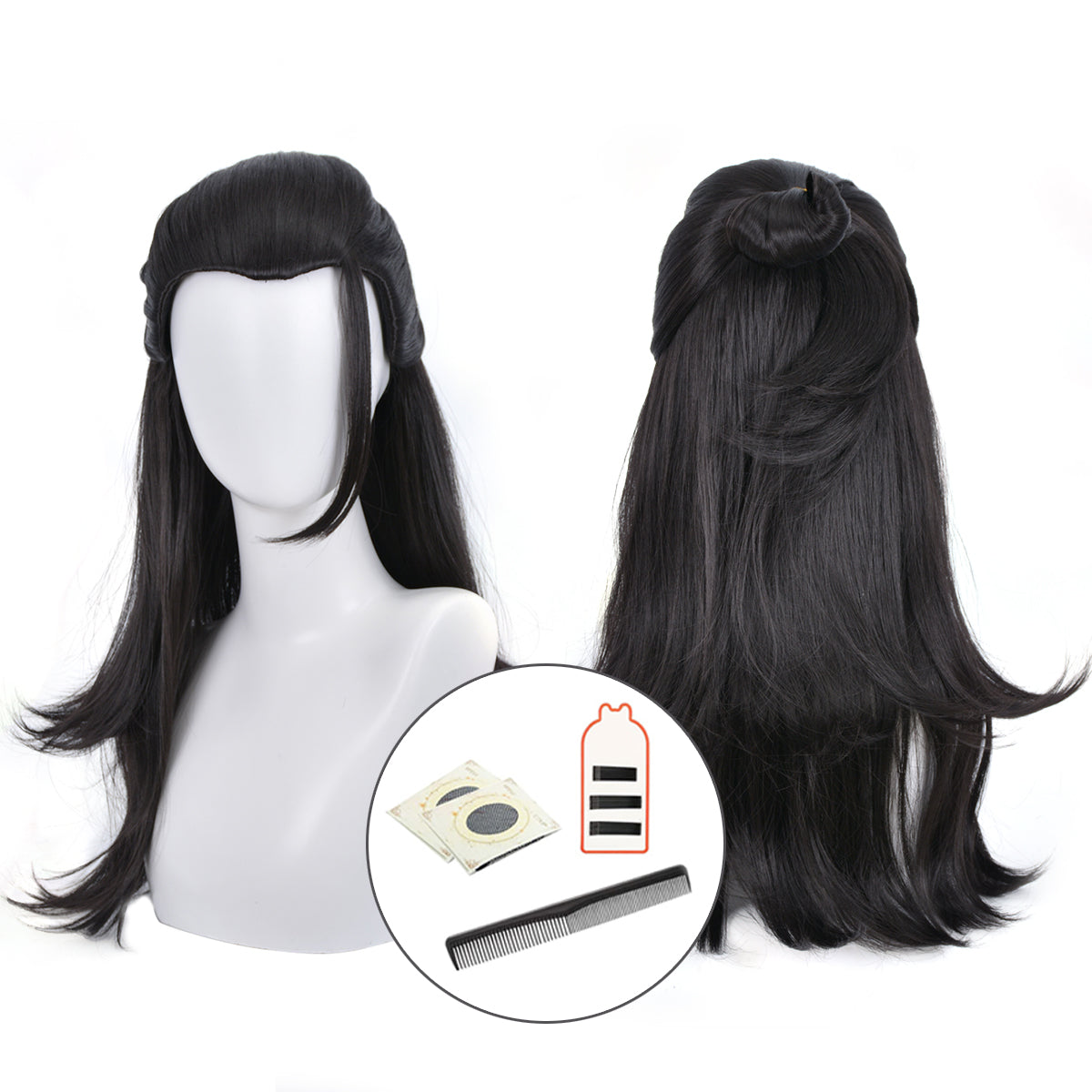 HOLOUN Jujutsu JJK Anime Suguru Geto Cosplay Wig Untied Rose Net Synthetic Fiber Adjustable