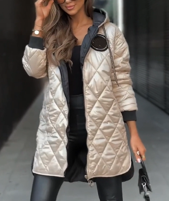 Beige Hooded Jacket
