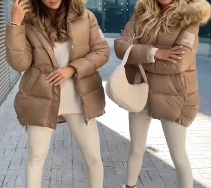 Duck down hooded coat