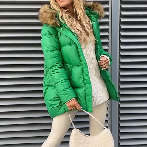 Duck down hooded coat