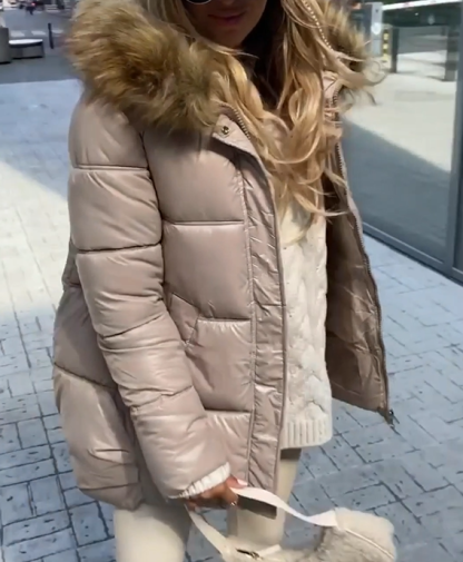 Duck down hooded coat