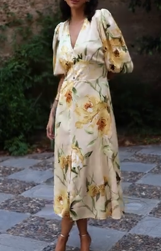 Retro floral print dress