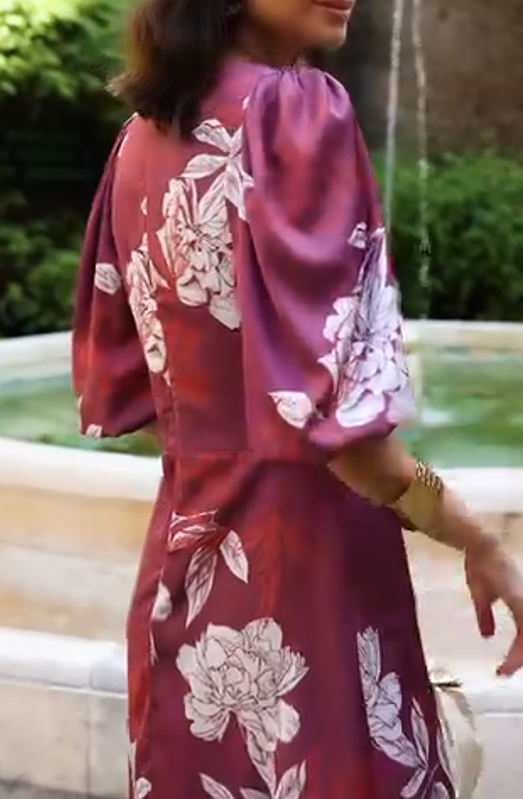 Retro floral print dress