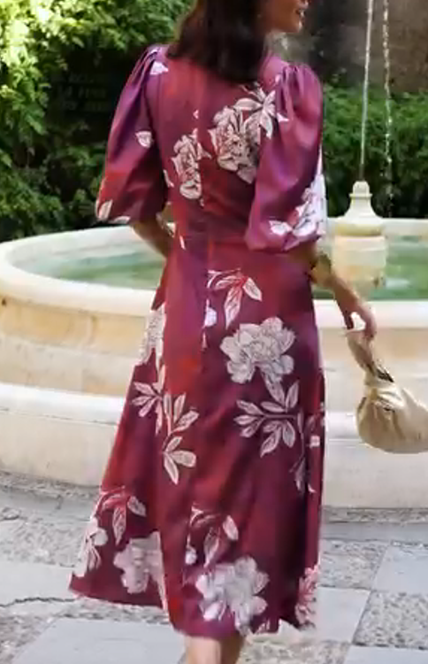 Retro floral print dress