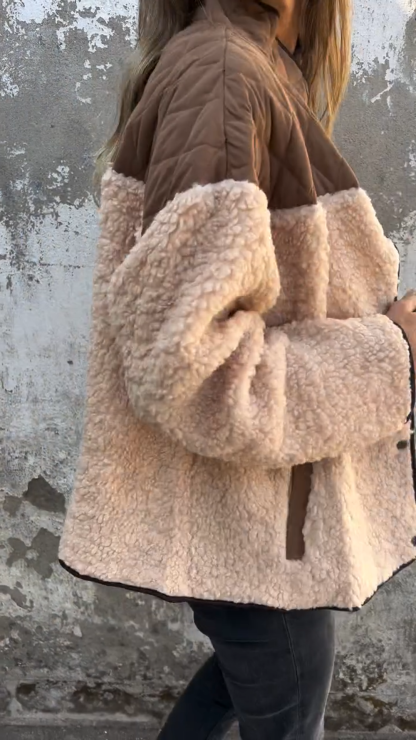 Cozy Contrast Quilted Jacket