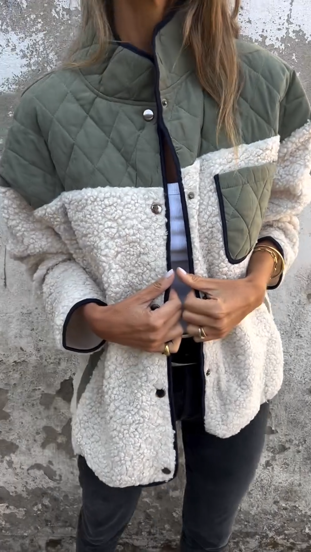 Cozy Contrast Quilted Jacket