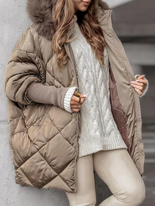 Luxury Fur Trim Hooded Down Jacket