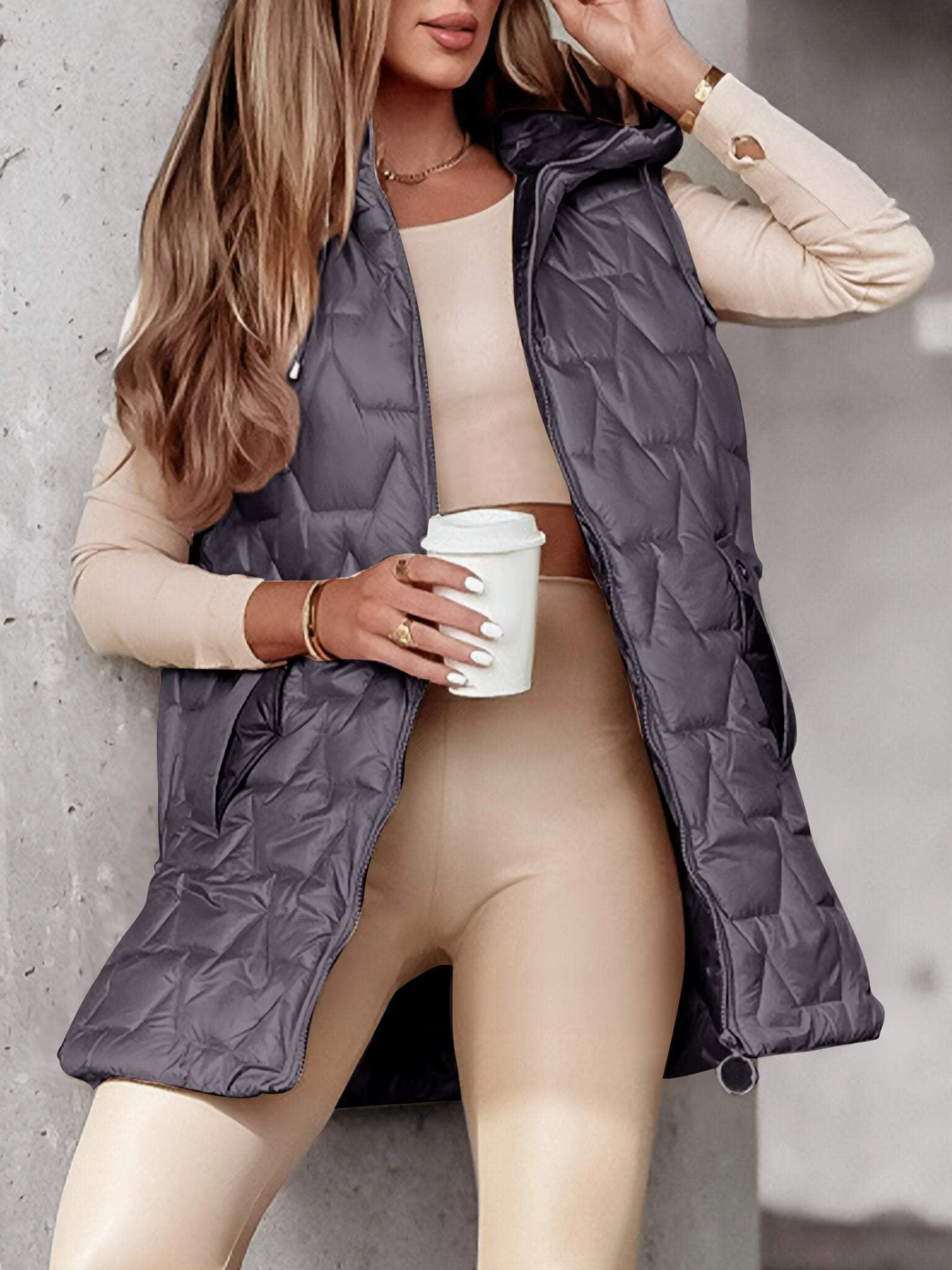 Luxury hooded duck down vest