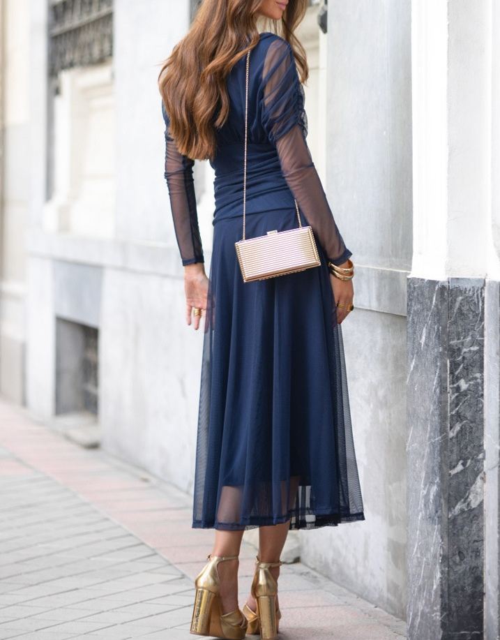 Grazia Navy Dress