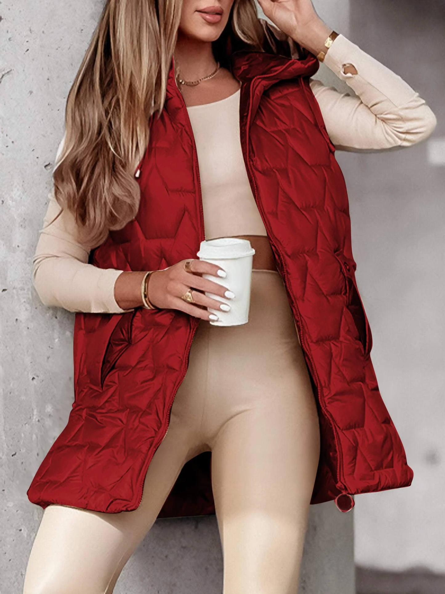 Luxury hooded duck down vest