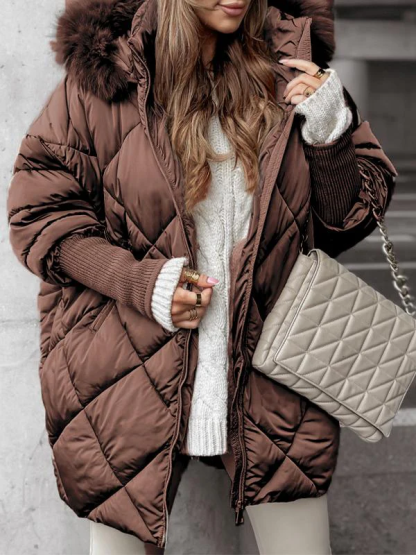 Luxury Fur Trim Hooded Down Jacket