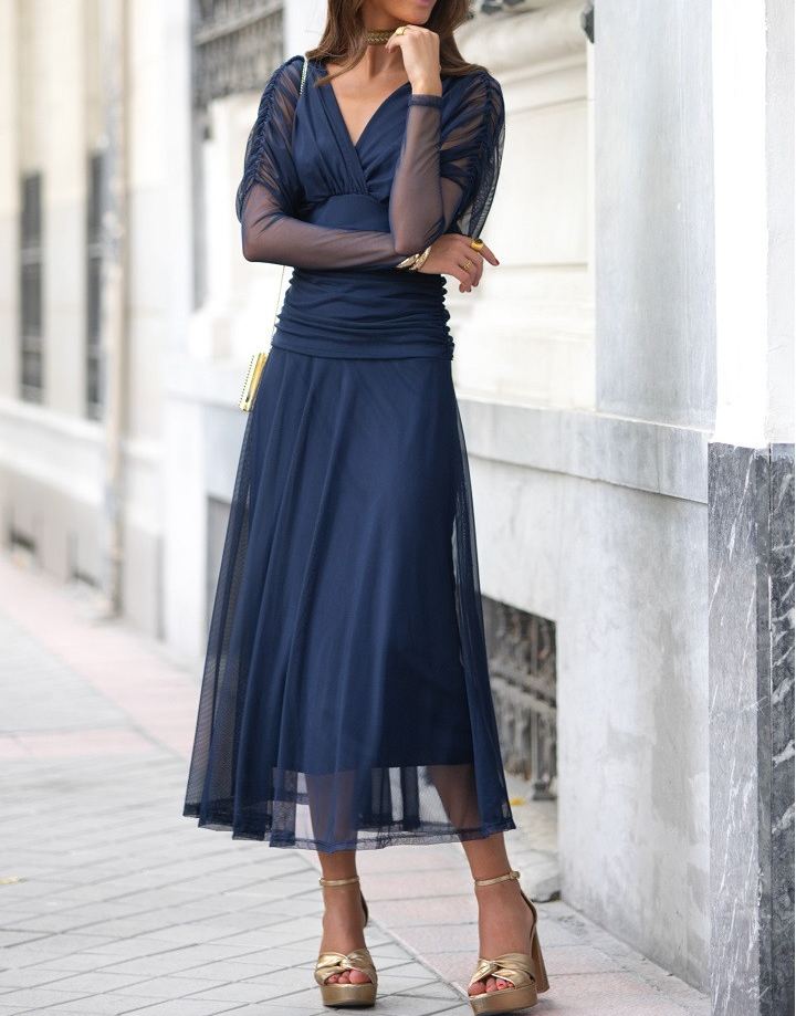 Grazia Navy Dress