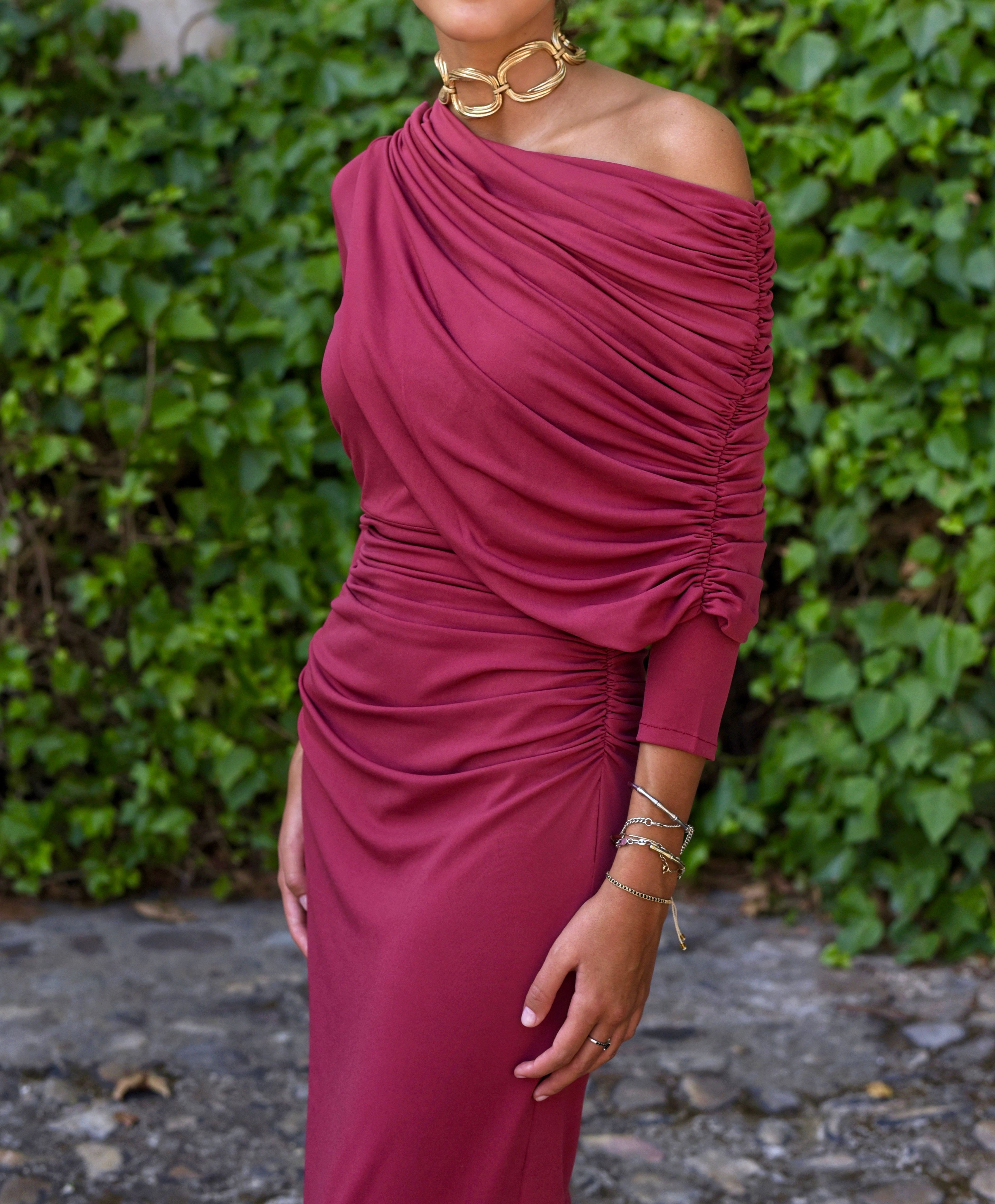 Vestido plomo cereza