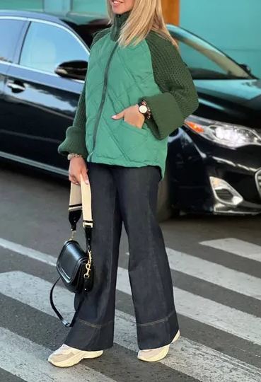 Chic Quilted Layered Jacket