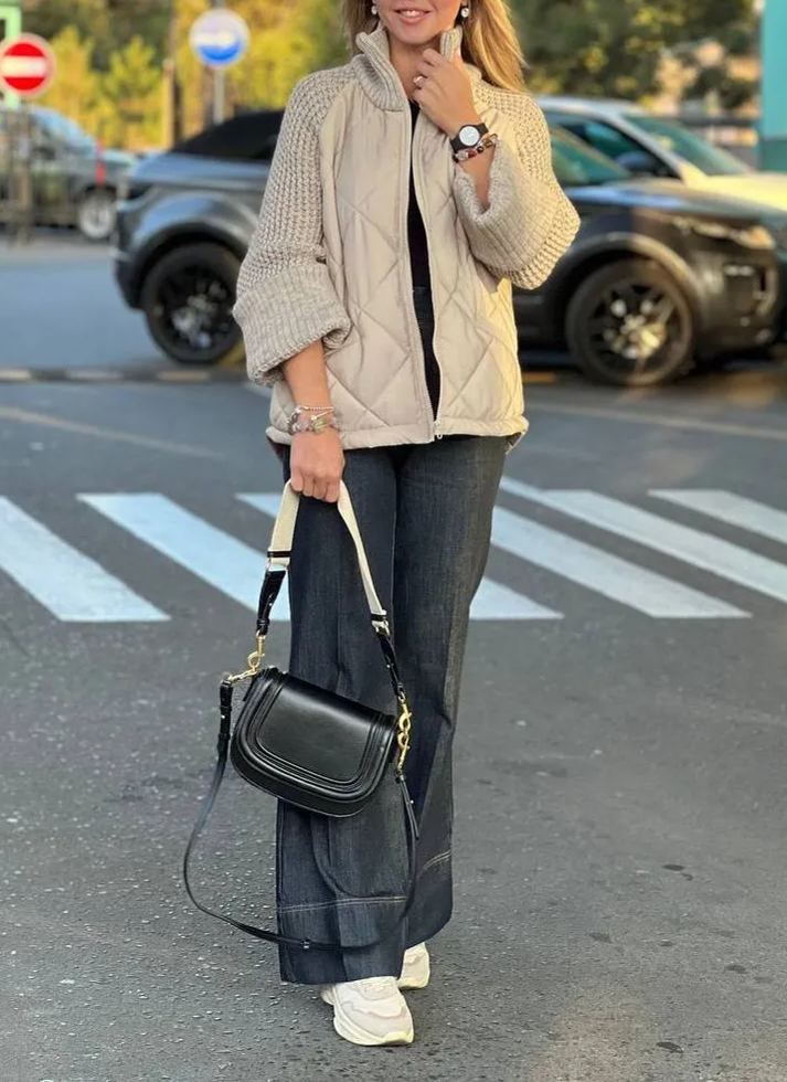 Chic Quilted Layered Jacket