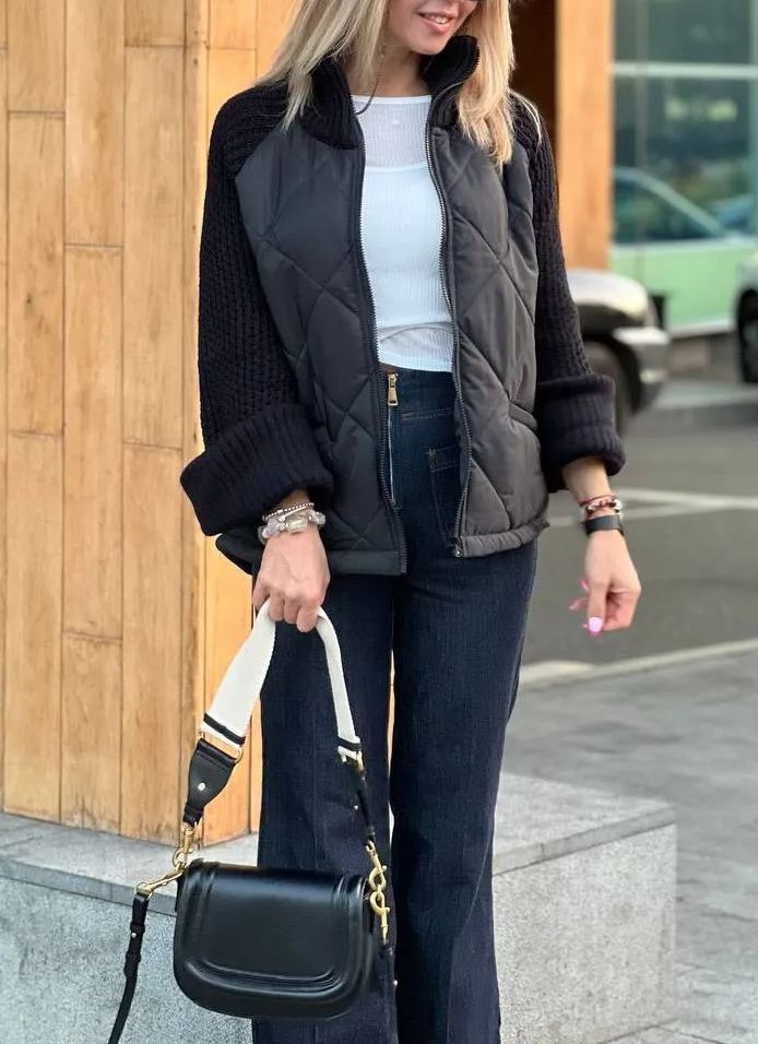 Chic Quilted Layered Jacket